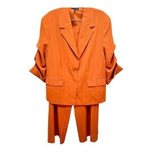 DANIELLE BERNSTEIN Orange Wide Leg Pants & Blazer Set
